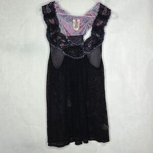 Free People Black and Pink Tank Top